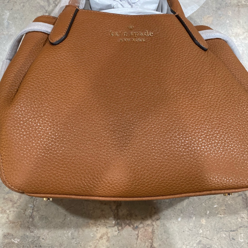 Kate Spade Small Dumpling Satchel K8135 Pebbled Warm Ginger Dumpling